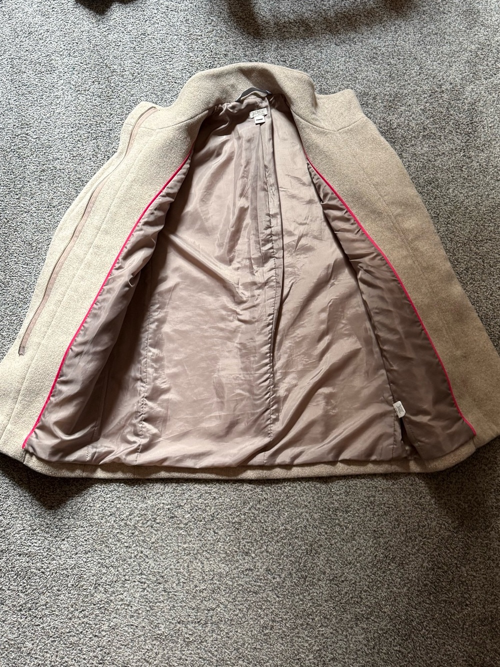 J. Crew Petite Wool-Blend Coat in Cream and Taupe - Picture 3 of 5